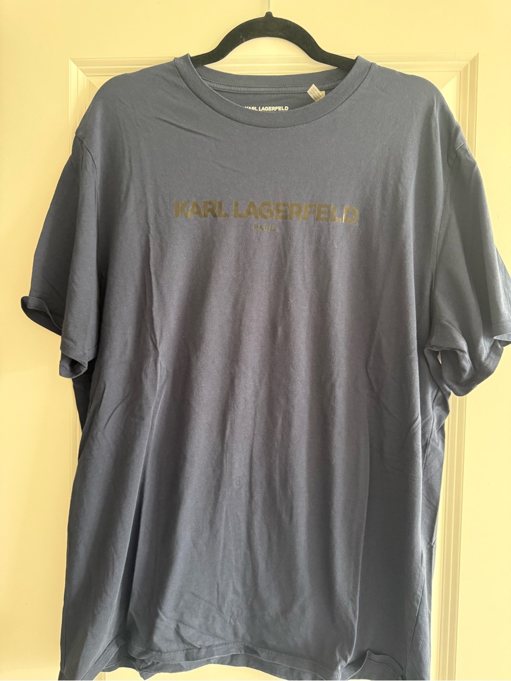Karl Lagerfeld Men's Slate Blue Logo Tee
